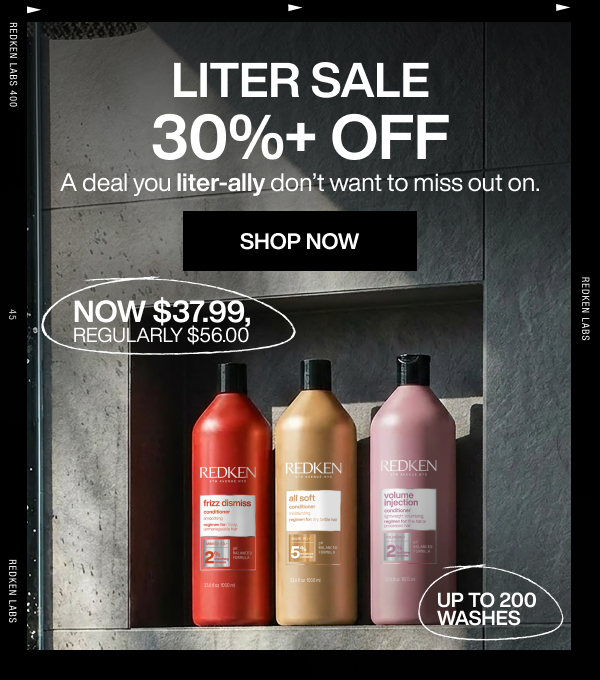 Over 30% off on Redken liters