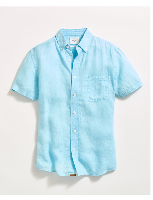 Short Sleeve Linen Tuscumbia Shirt Button Down