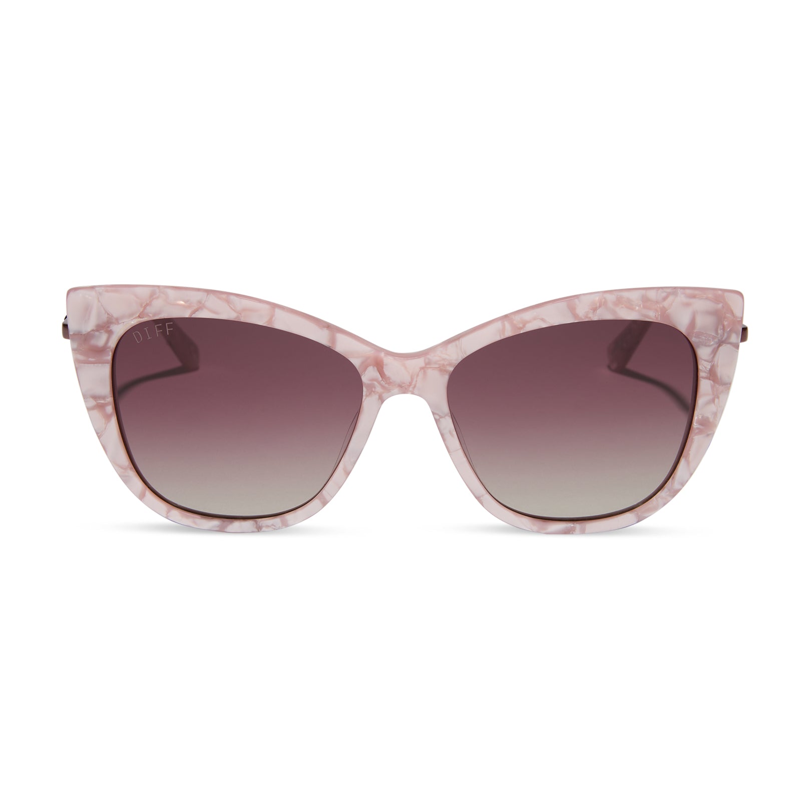 Image of UMBRIDGE™ - PINK MOTHER OF PEARL + WINE GRADIENT HEX SUNGLASSES