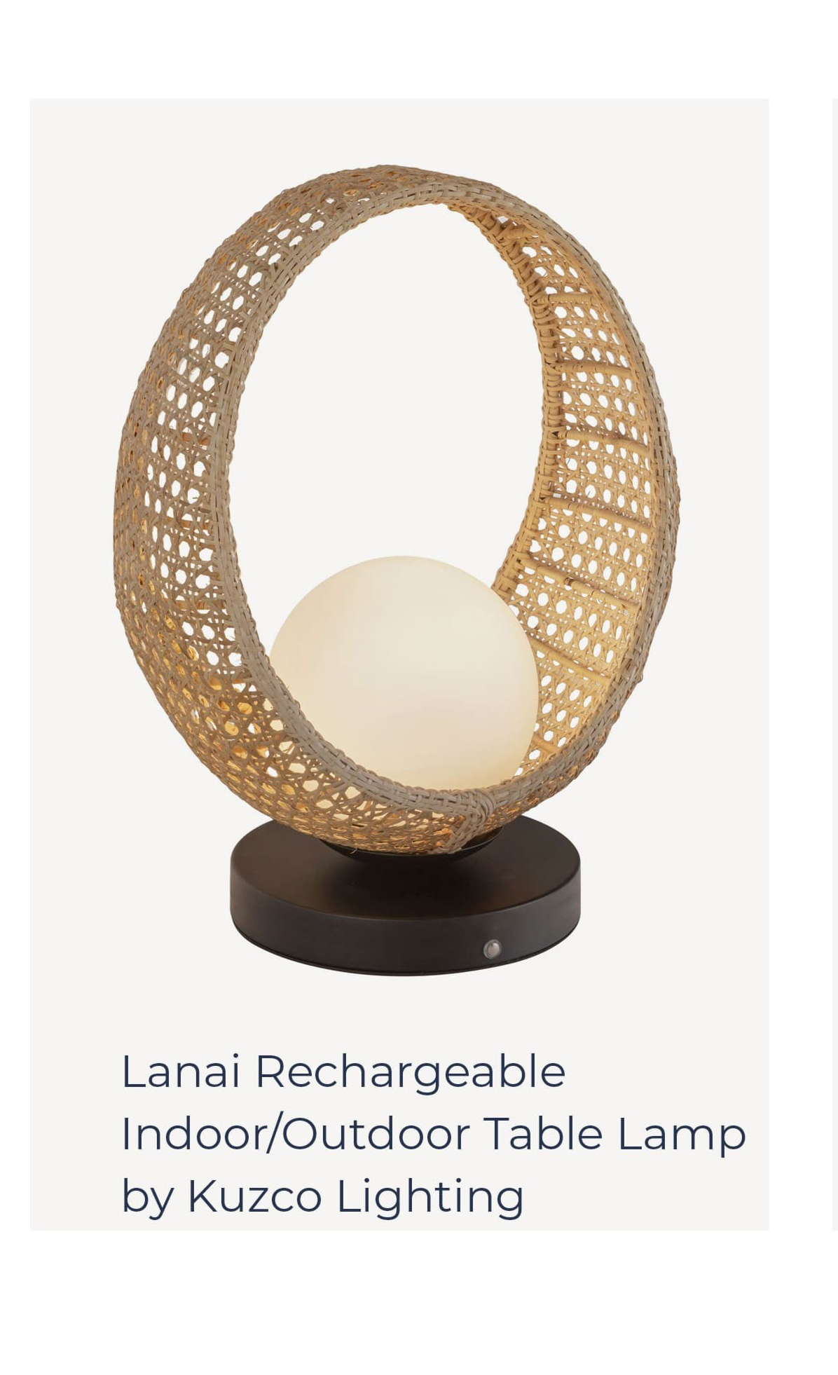 Lanai Rechargeable Indoor / Outdoor Table Lamp by Kuzco Lighting