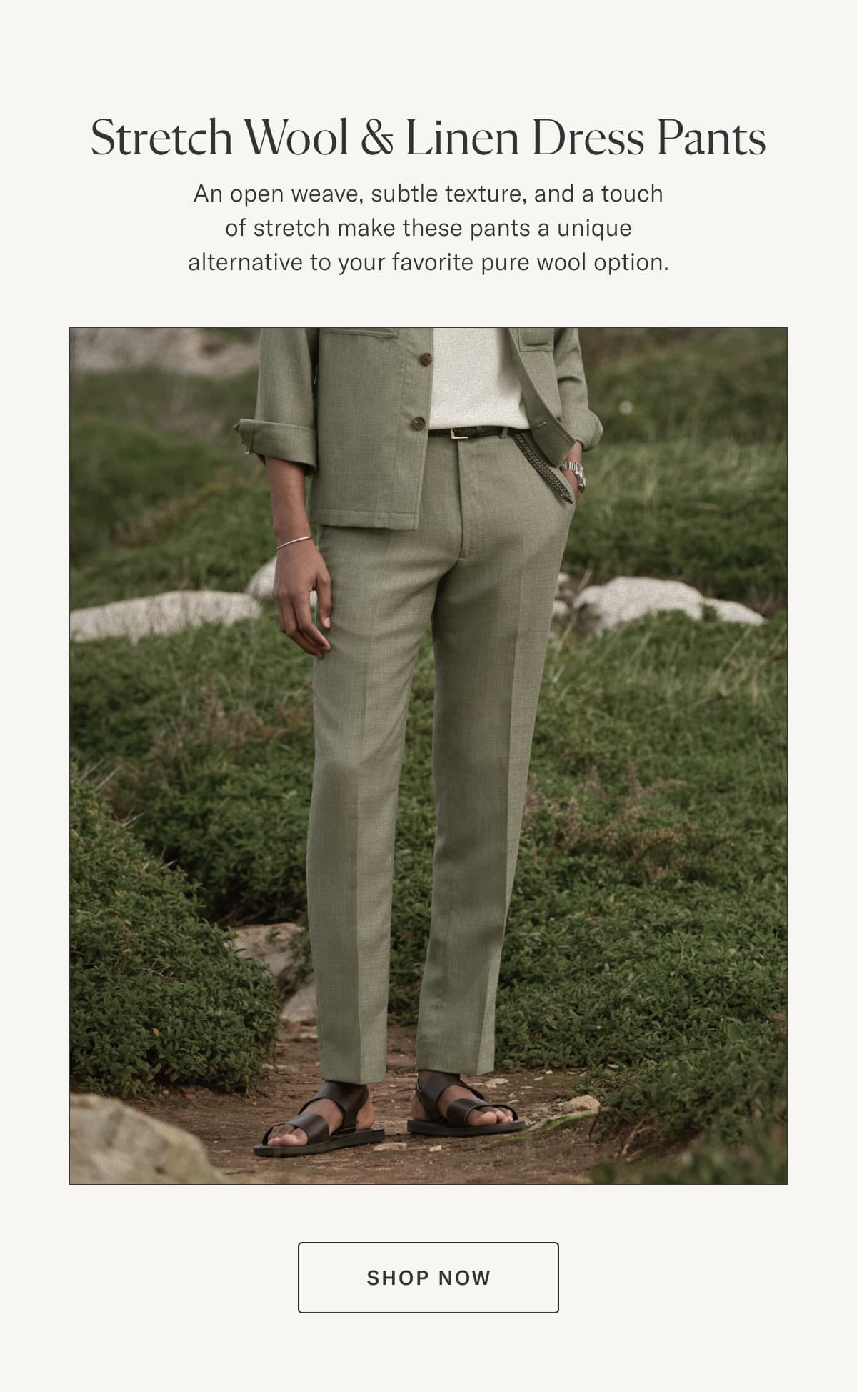Stetch Wool & Linen Dress Pants