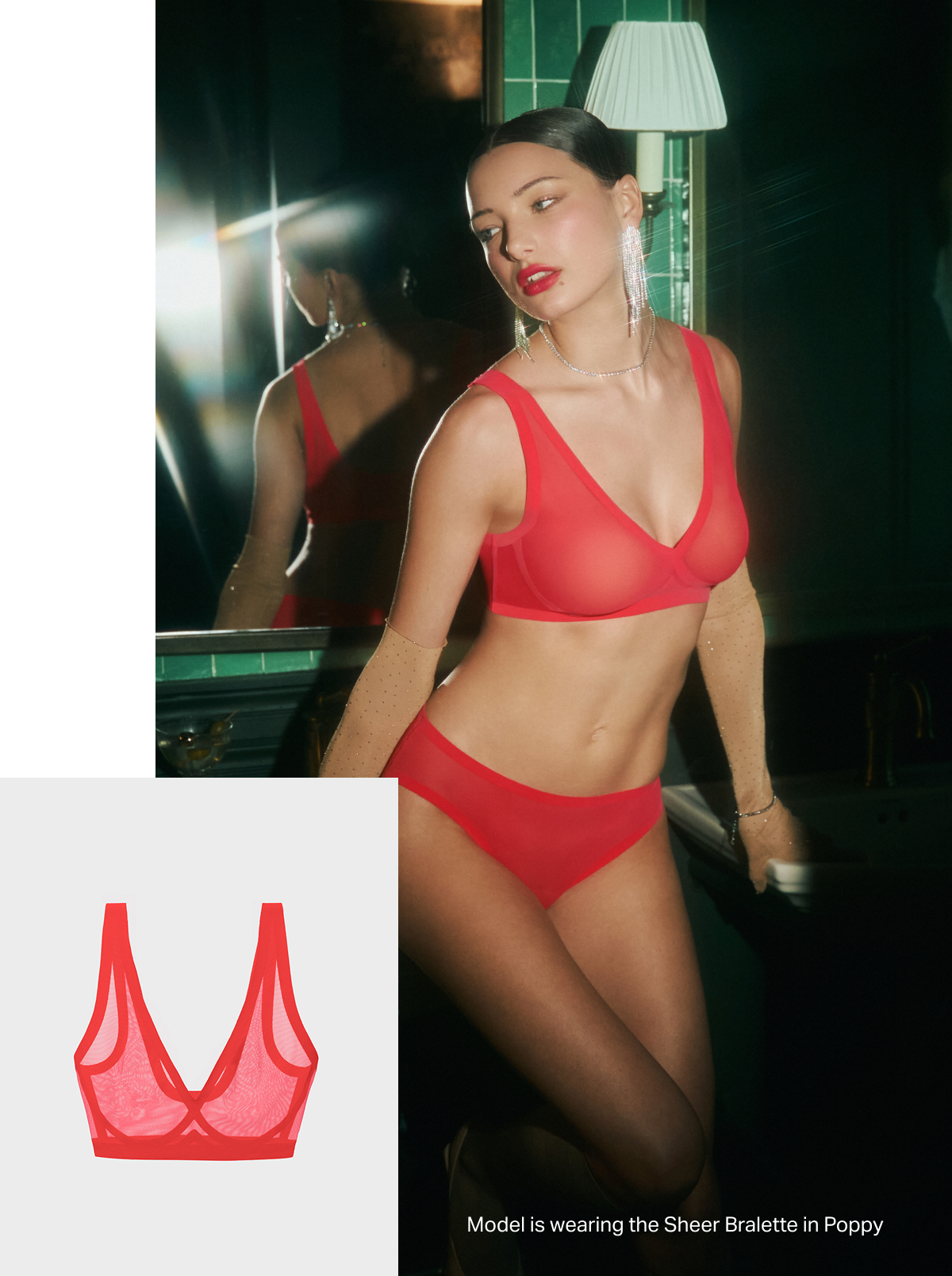 Sheer Bralette in Poppy