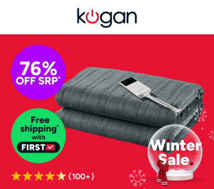 Kogan Washable Electric Heated Throw Blanket (Charcoal, 160 x 130cm) Product Image