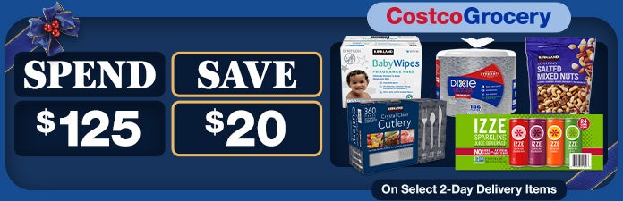 spend $125 save $20 costco grocery on select 2-day delivery items