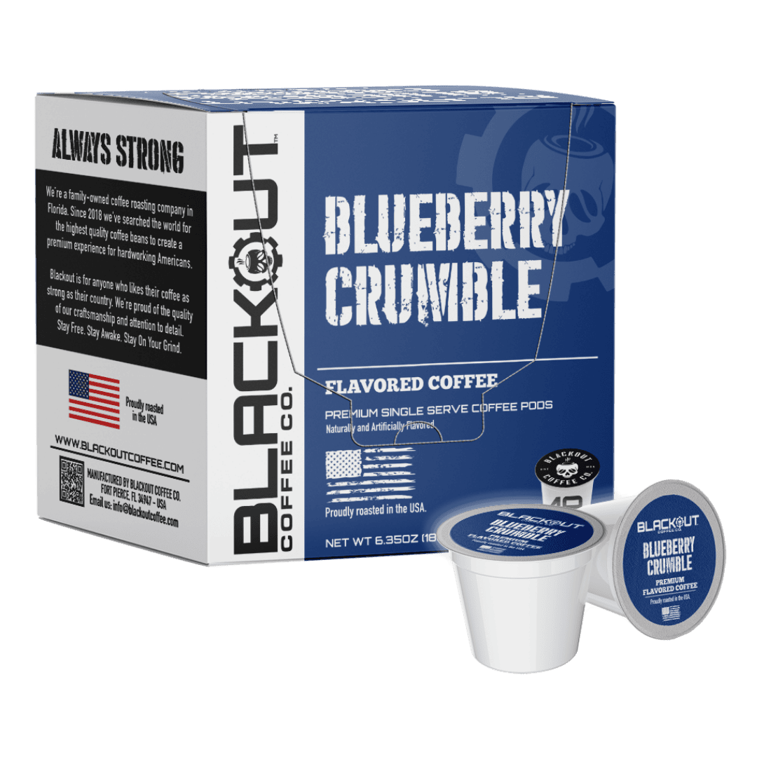Image of BLUEBERRY CRUMBLE FLAVORED COFFEE PODS 18CT