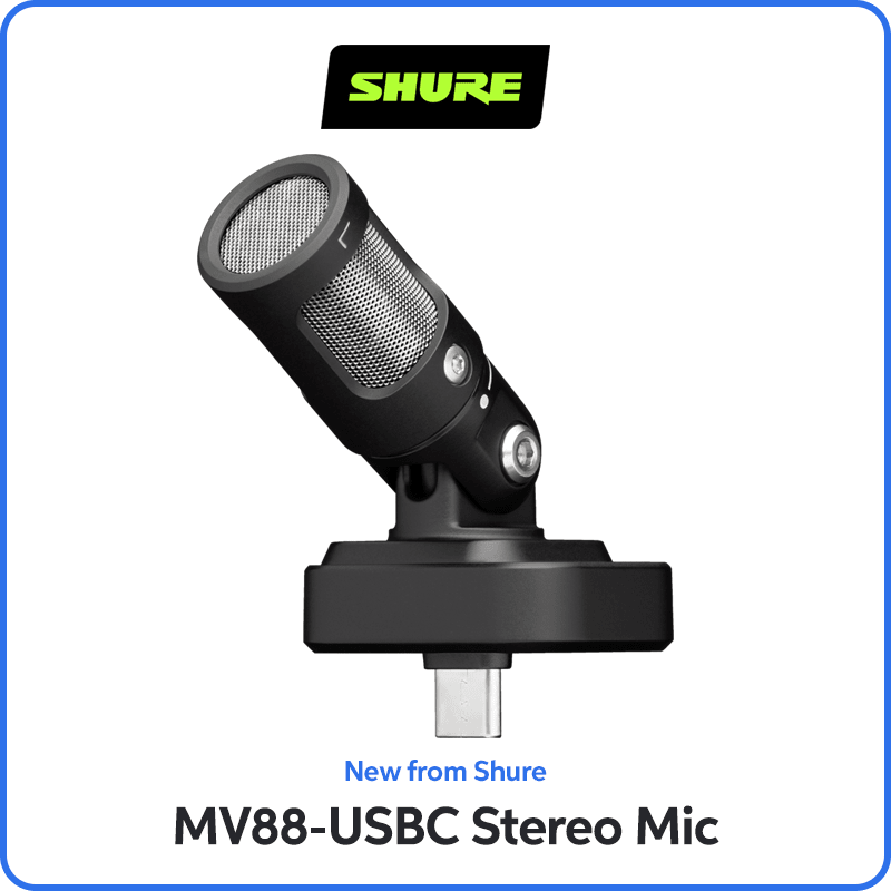 New from Shure: MV88-USBC Stereo Mic