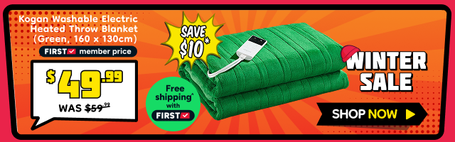 Kogan Washable Electric Heated Throw Blanket (Green, 160 x 130cm)