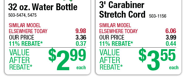 3' Carabiner Stretch Cord - ONLY $3.55 After Rebate*!