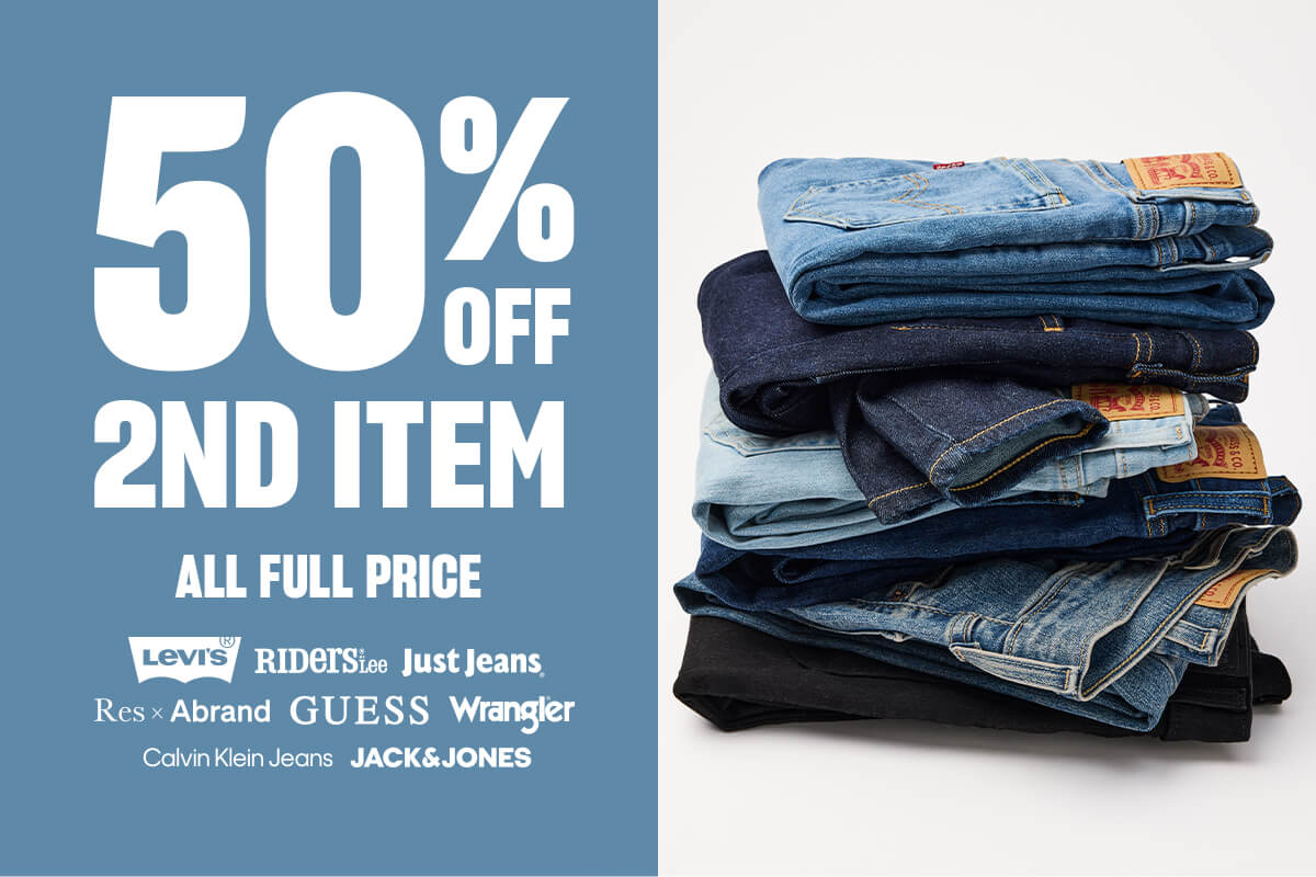 50% off second item. All full price