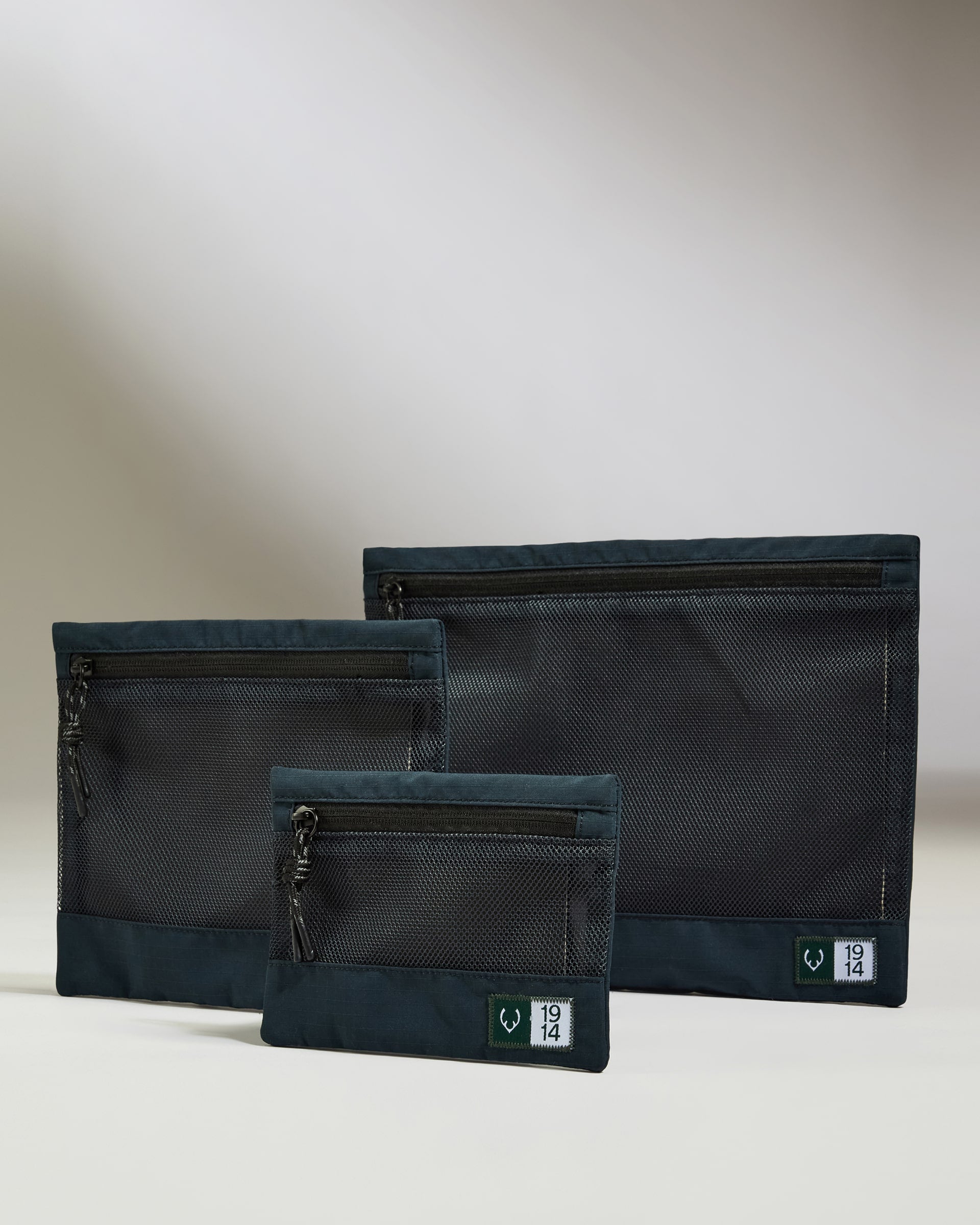 Image of Essential Travel Pouches in Navy - Set of 3