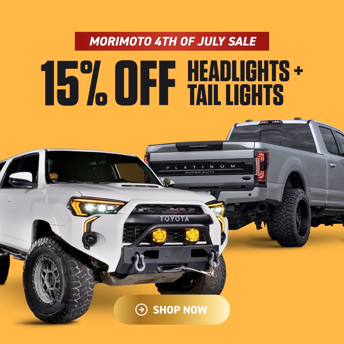 15% OFF HEADLIGHTS + TAIL LIGHTS