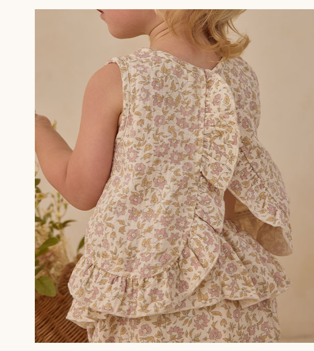 Ruffled Tulip Top + Bloomer Set Dahlia