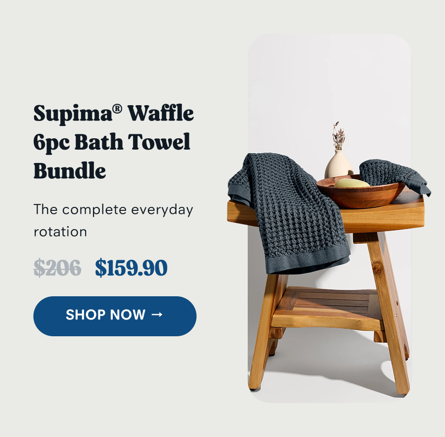 Supima Waffle 6pc Bath towel bundle