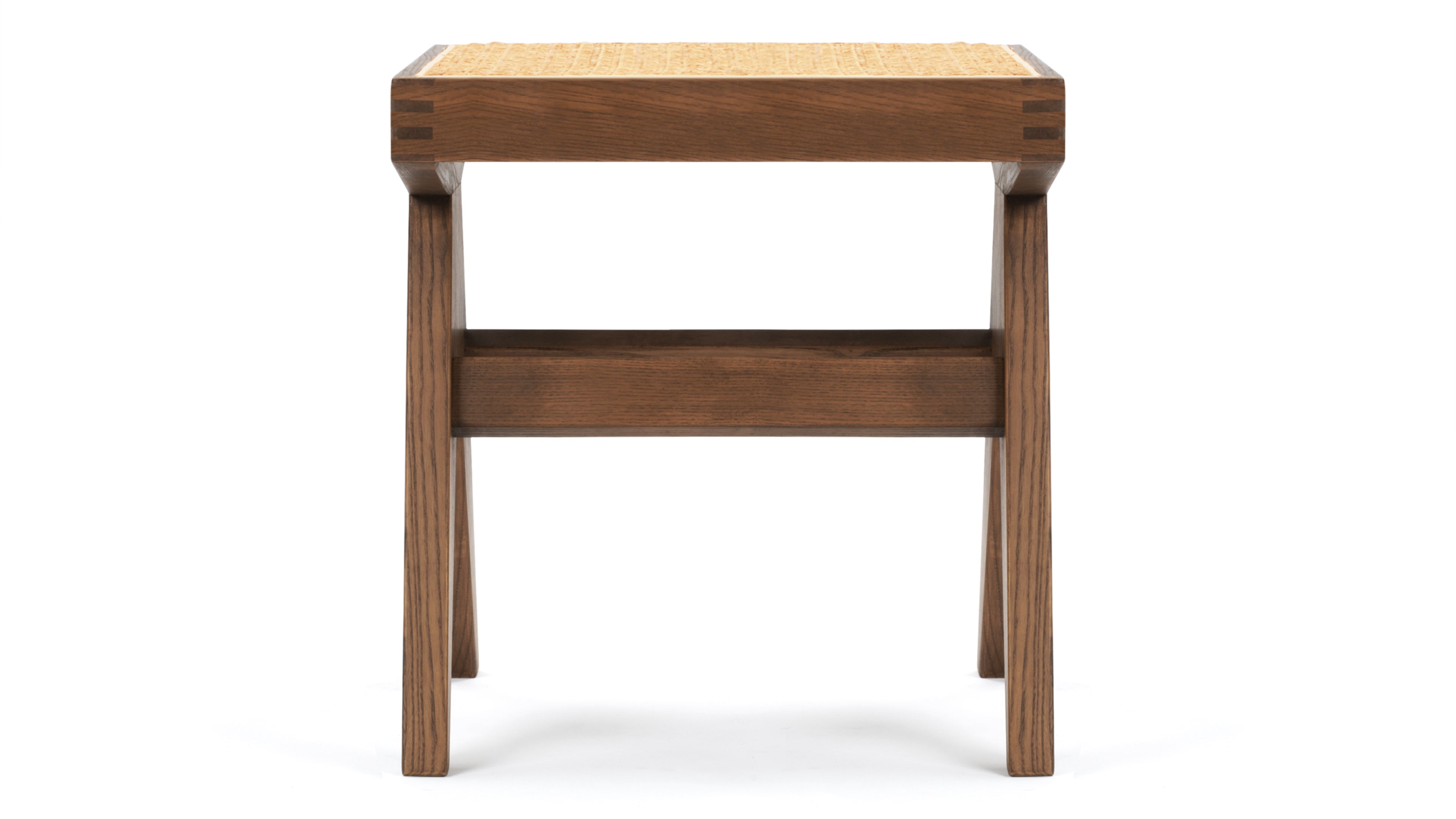 Image of Jeanneret Low Stool - Pierre Jeanneret Stool, Walnut Stain