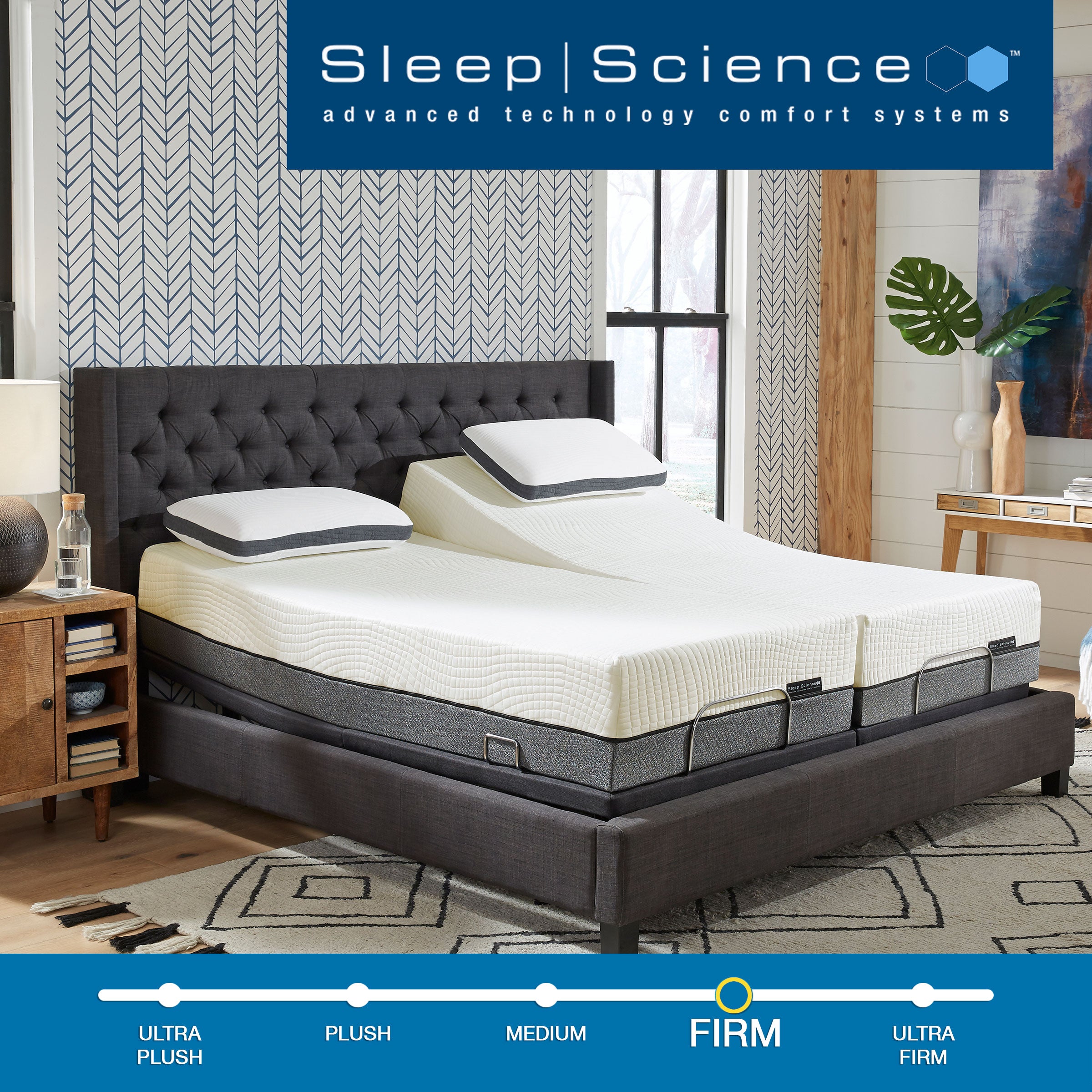 Sleep Science 13-inch Bamboo Cool Mattress with Q Plus Adjustable Base