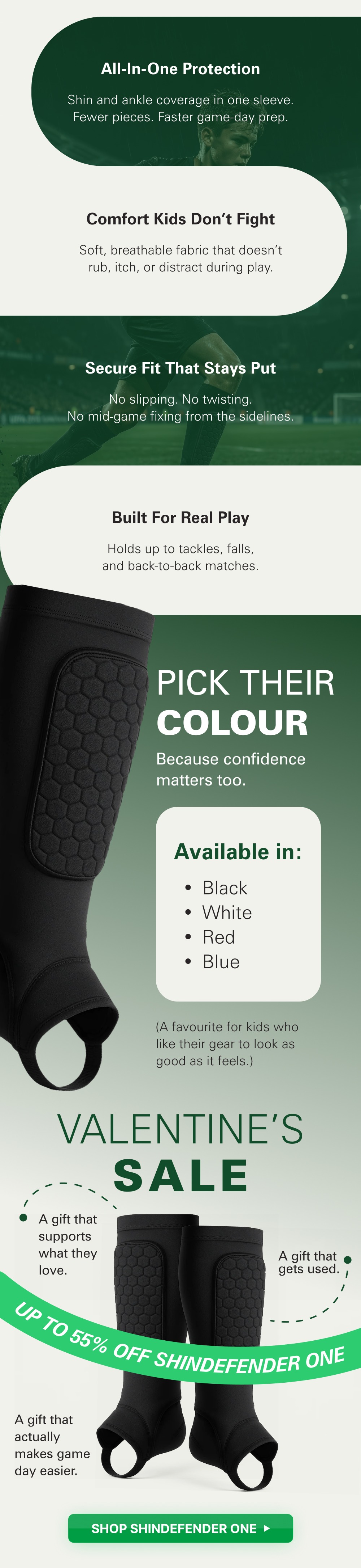 The ShinGuardian Ankle Guard adds extra reinforcement where athletes need it most—around the vulnerable ankle joint.