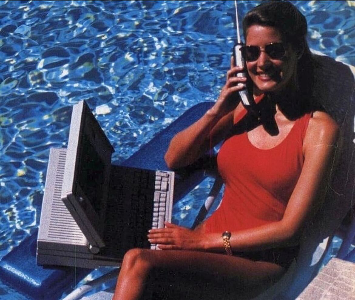 Vintage summer laptop pool