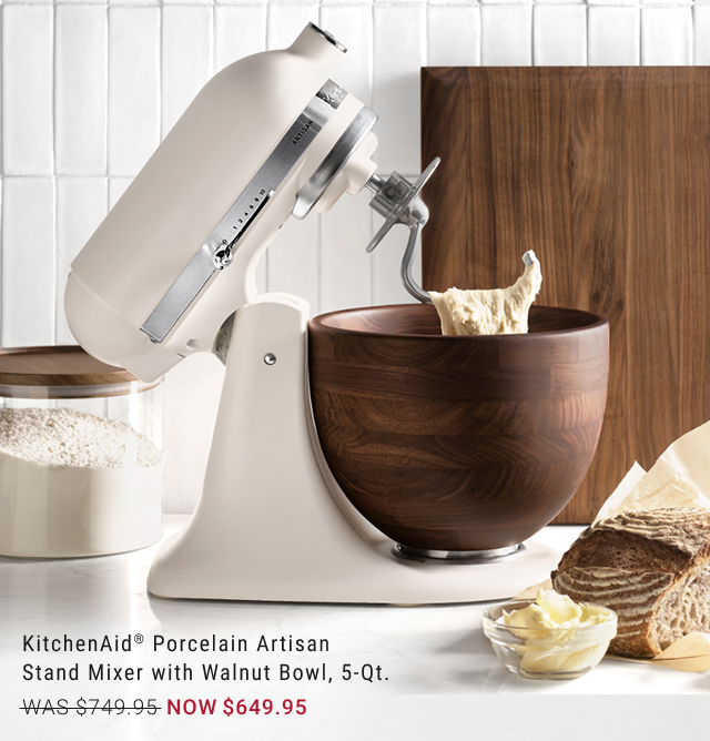 KitchenAid® Porcelain Artisan Stand Mixer with Walnut Bowl, 5-qt. - WAS $749.95 - NOW $649.95