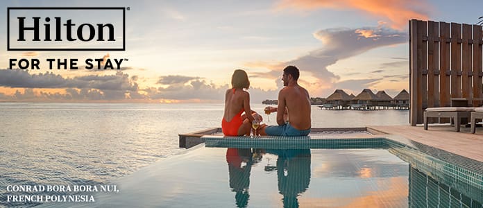 Hilton For The Stay. Conrad Bora Bora Nui, French Polynesia. Dominican Republic, Tahiti, Cancun, Oahu or More.