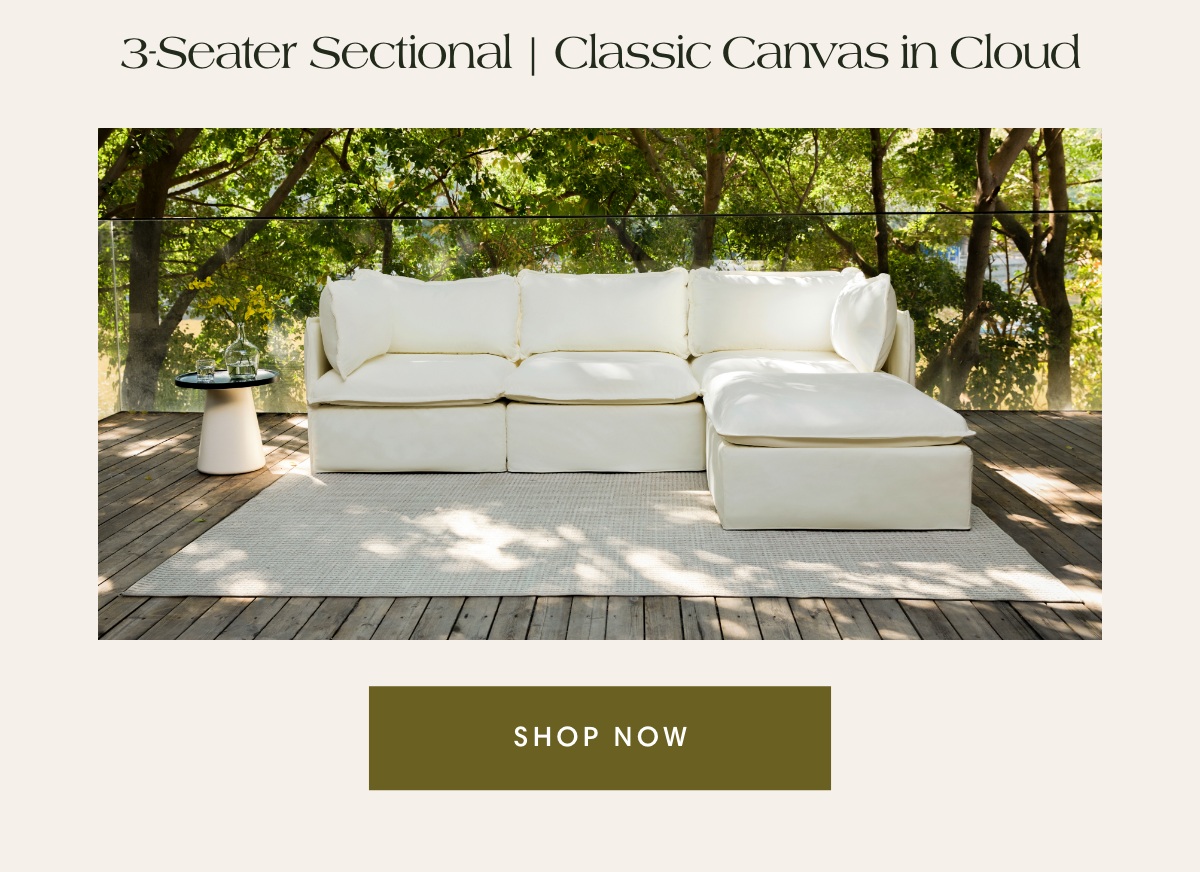3-Seater Sectional | Classic Canvas in Cloud
