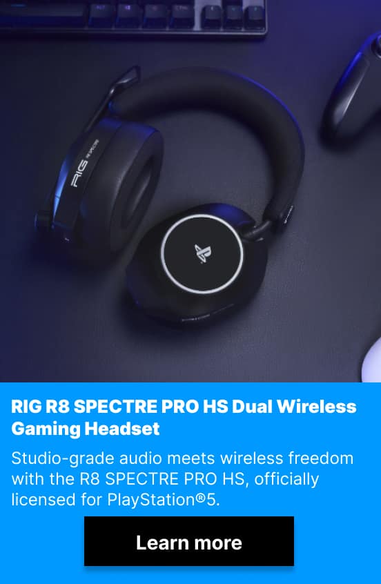 RIG R8 SPECTRE PRO HS Dual Wireless Gaming Headset and Base Station for PlayStation (Black)