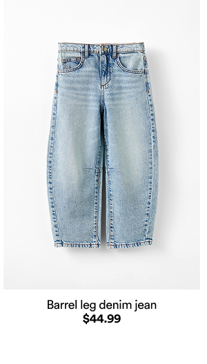 Barrel leg denim jean $44.99