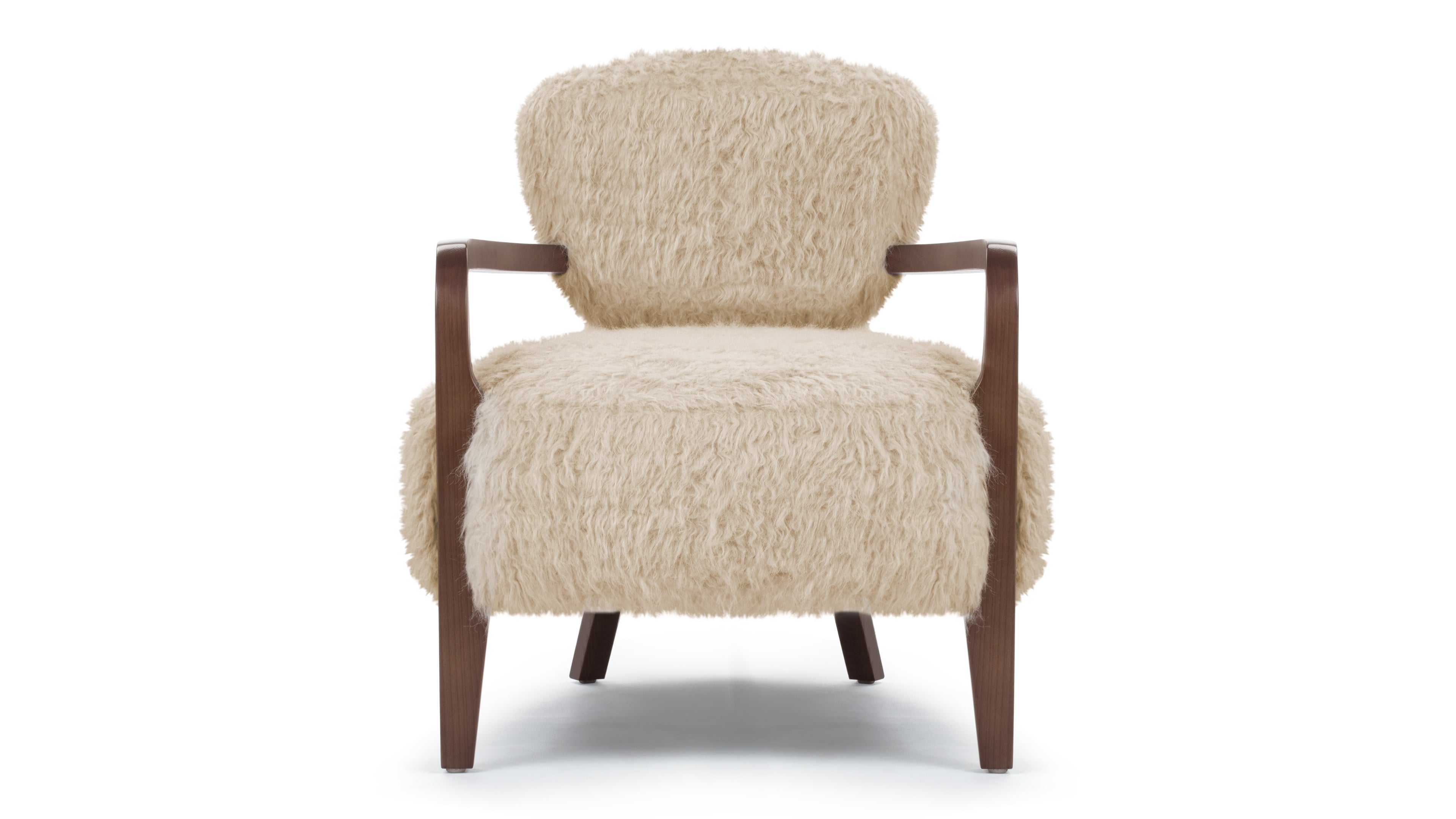 Image of Cabana - Cabana Chair, Almond Long Hair Sherpa and Walnut