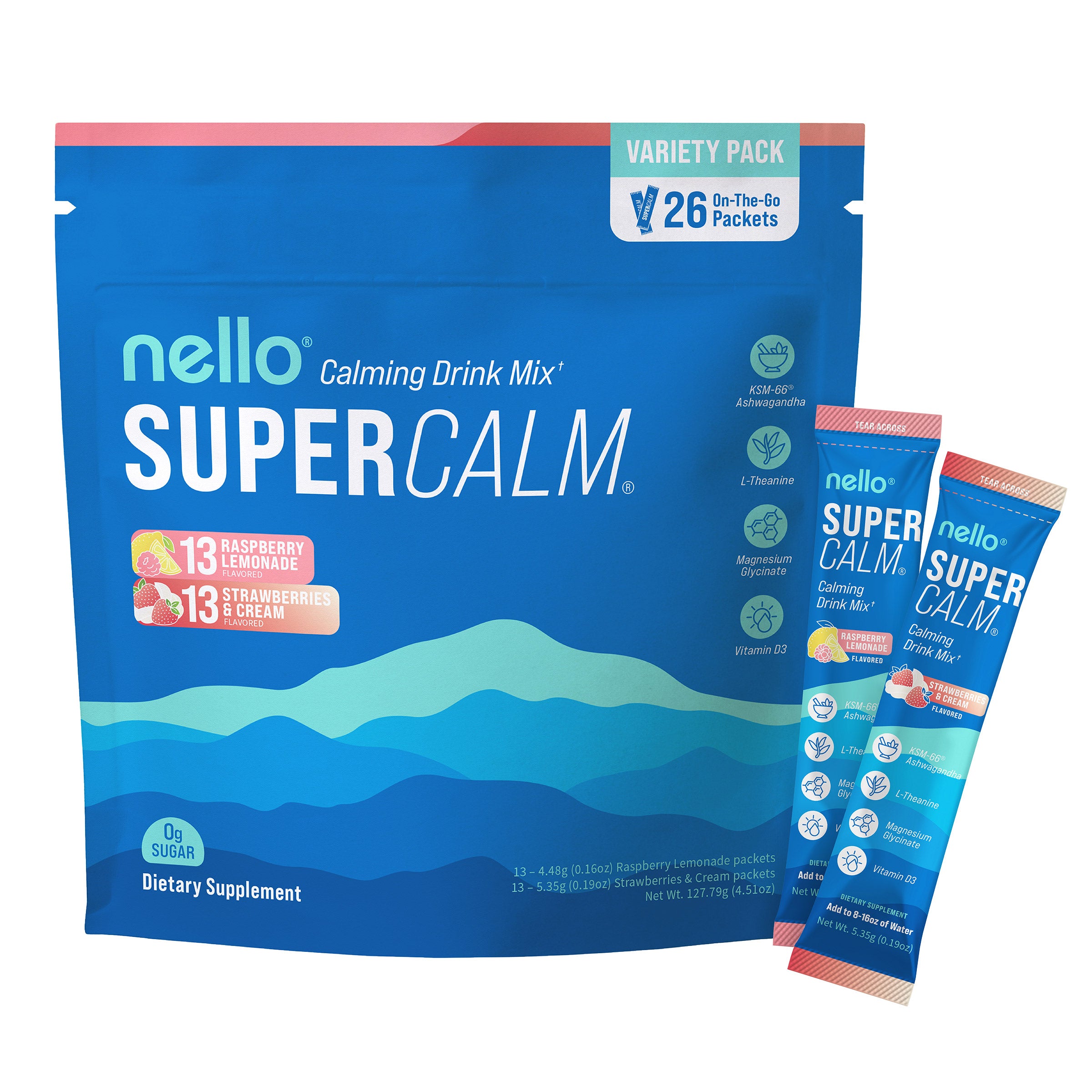 Nello Supercalm Drink Mix, Variety Pack