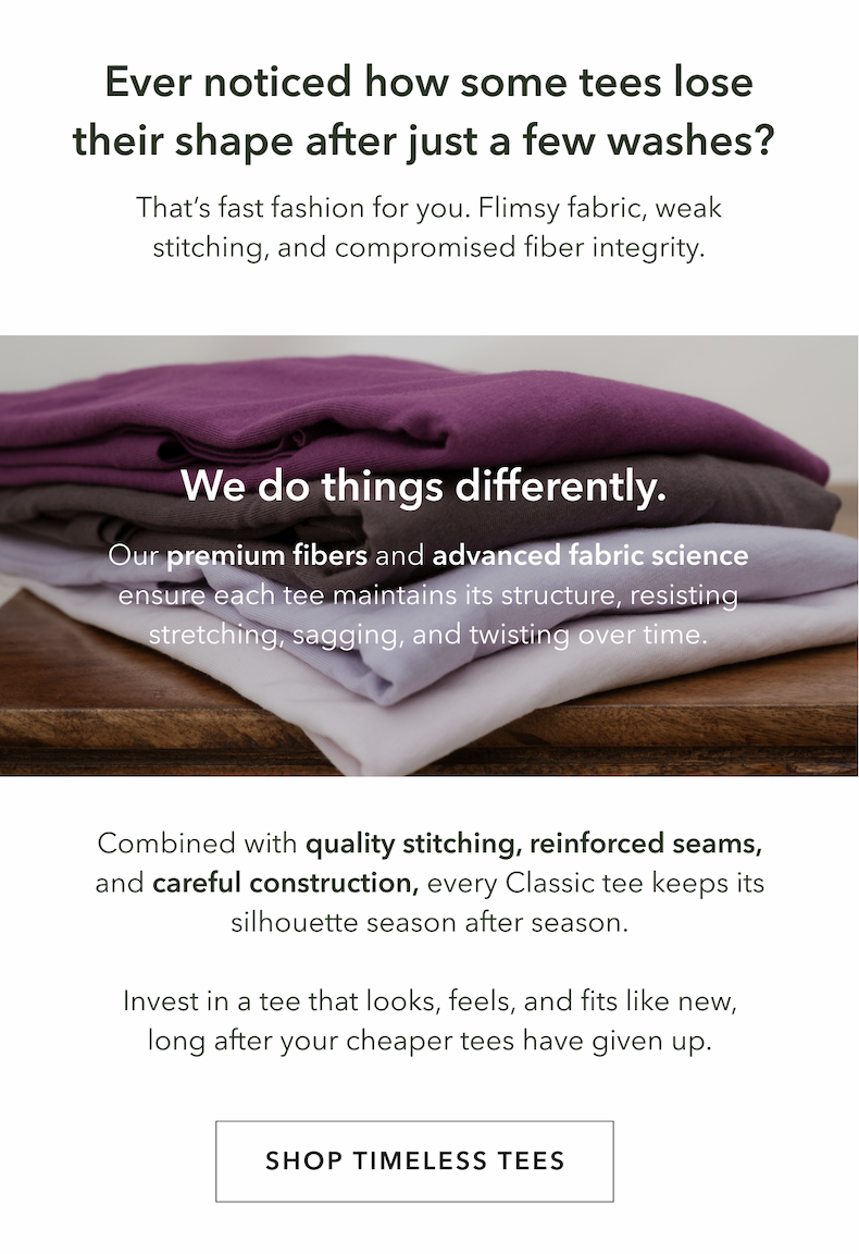 Ever noticed how some tees lose their shape after just a few washes?