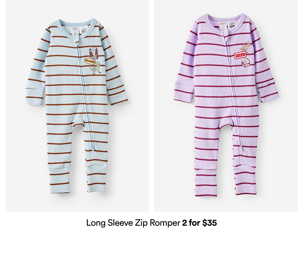 Long Sleeve Zip Romper 2 for $35