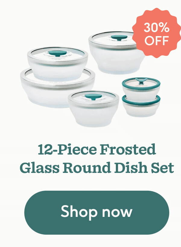 12-Piece Frosted Glass Round Dish Set