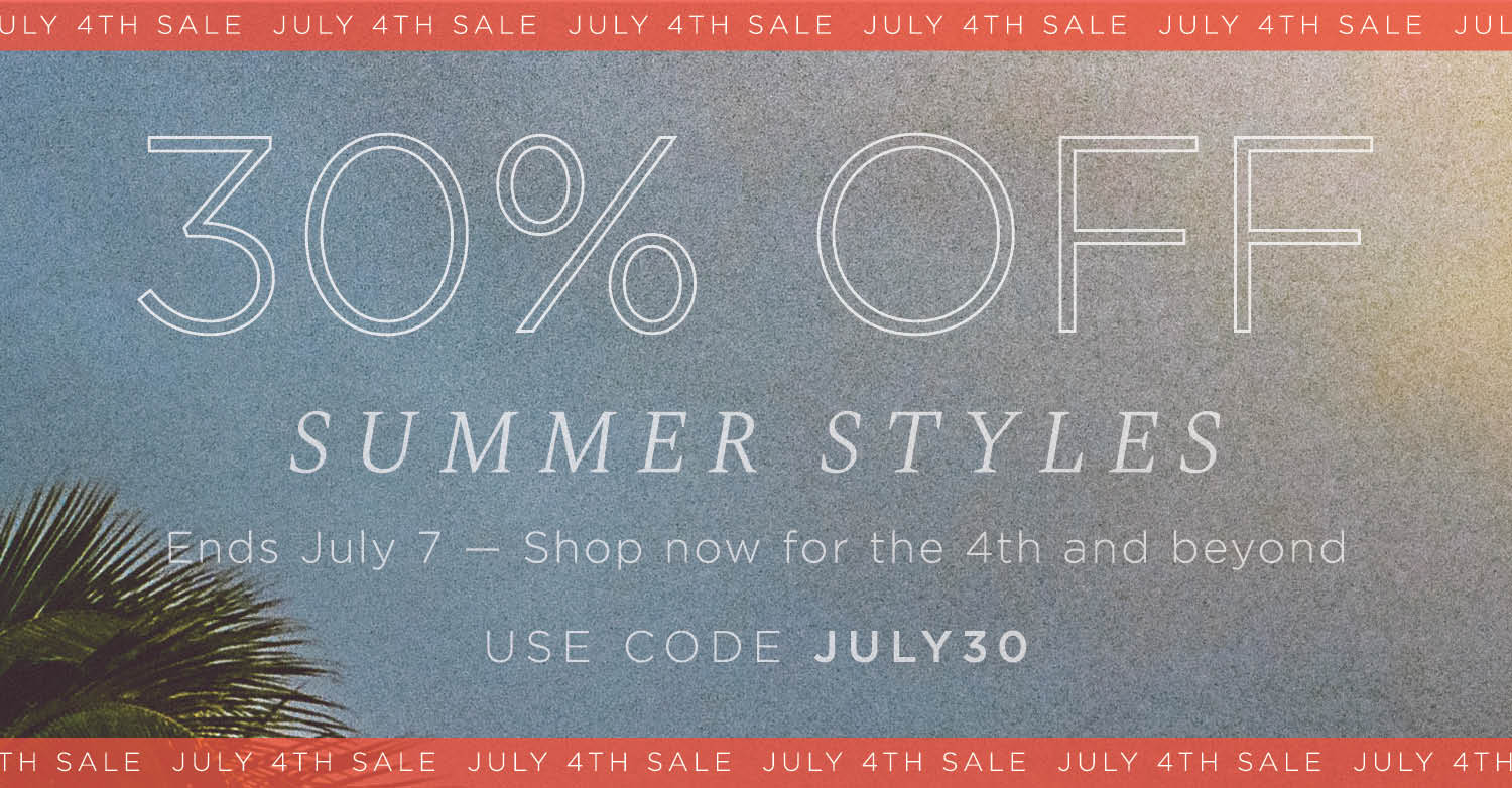 30% Off Summer Styles
