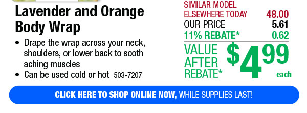 Lavender and Orange Body Wrap - Free Shipping To Store!