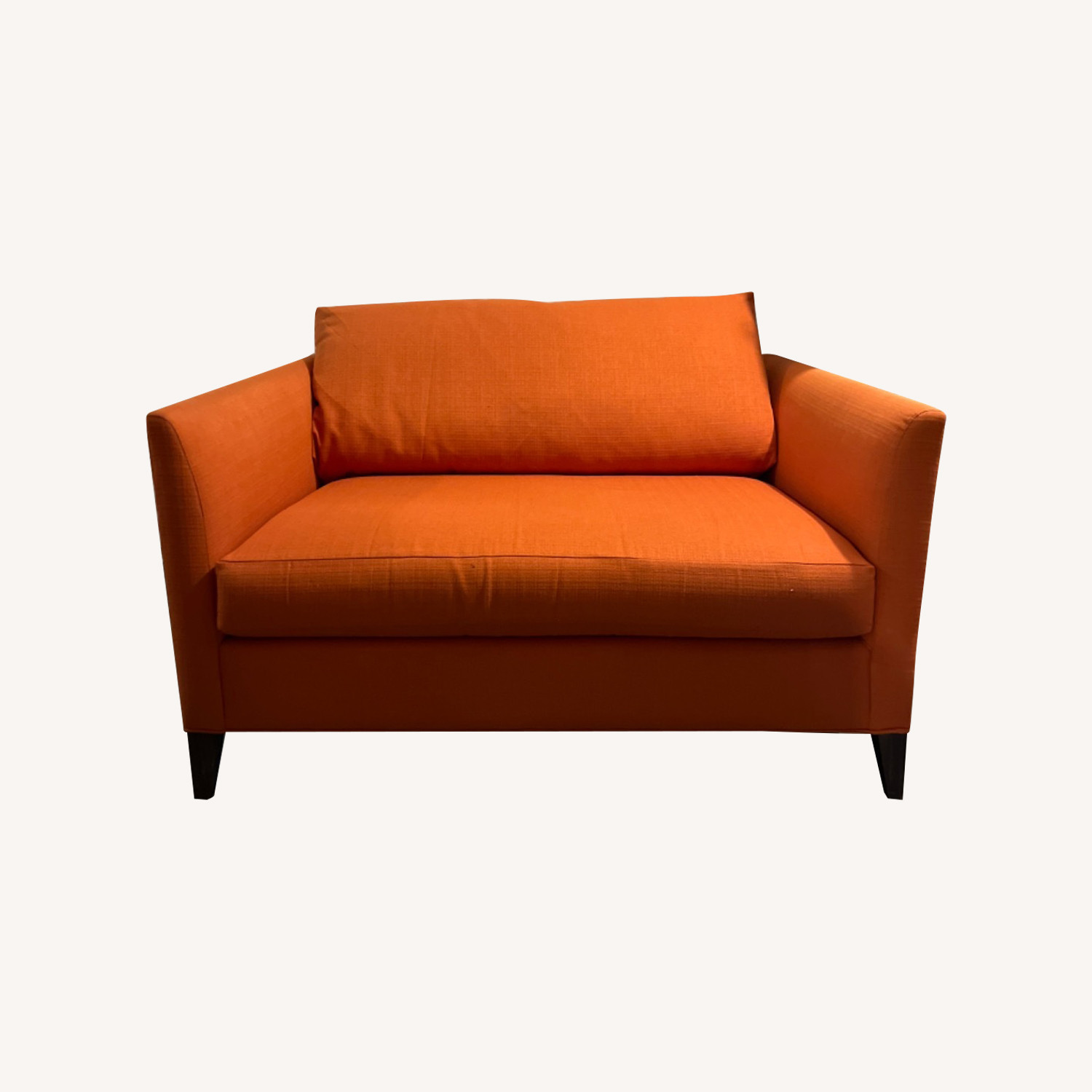 Image of Crate And Barrel Deep Orange Love Seat / Sofa