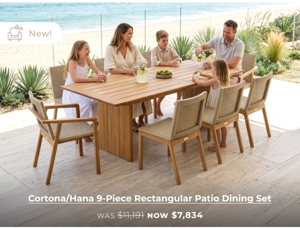 Cortona/Hana 9-Piece Rectangular Patio Dining Set