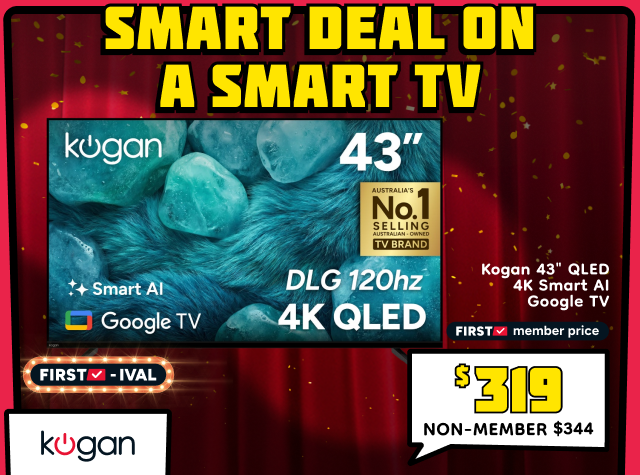 Kogan 43" QLED 4K Smart AI Google TV