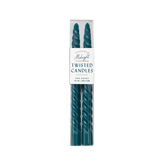 Twisted Taper Candles - Midnight Blue