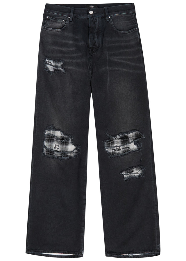 AMIRI Funnel Repair distressed relaxed-leg jeans