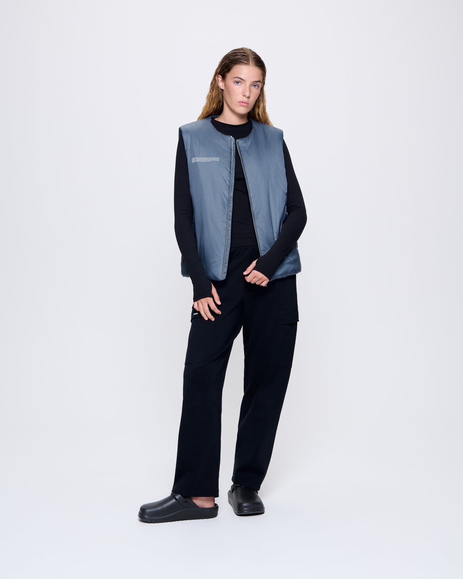 Image of Womens DNA Flower-Warmth Gilet—atmosphere grey