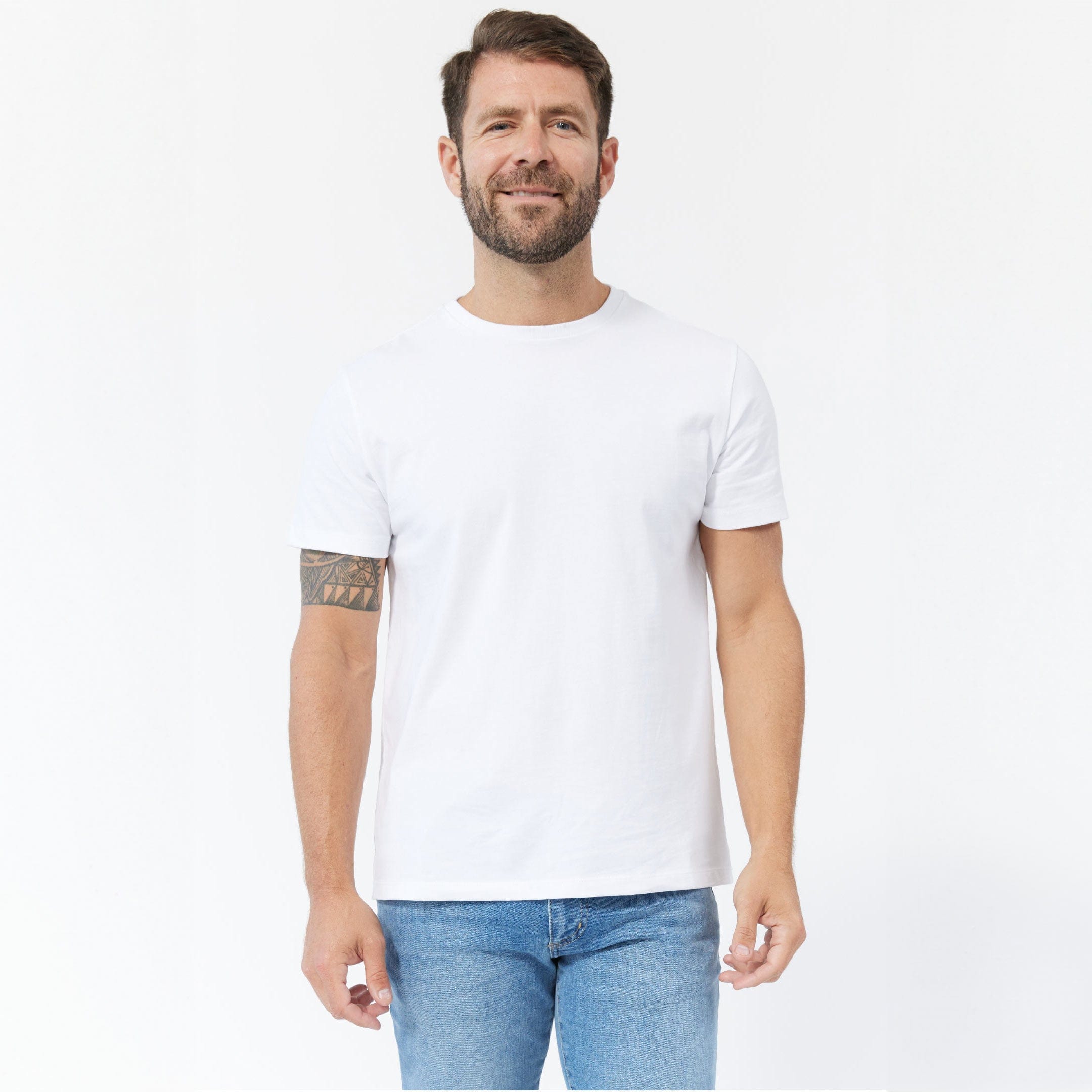 Image of White Pima Cotton Crew Neck Tee