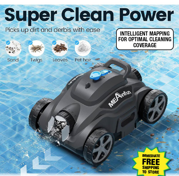 MeanFun Cordless Robotic Pool Cleaner - ONLY $49.99 After Rebate*!