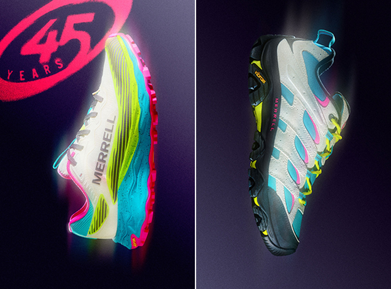 Cool, stylized photos of the Moab 3 Vista and the Agility Peak 6