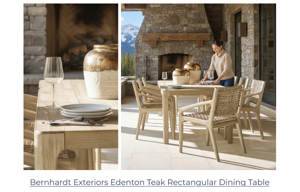 Bernhardt Exteriors Edenton Teak Rectangular Dining Table