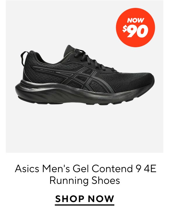 Now $90 Asics Men's Gel Contend 9 4E Running Shoes