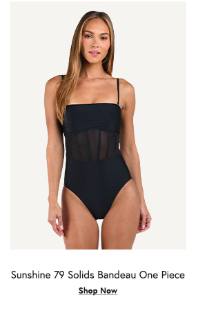 Sunshine 79 Solids Bandeau One Piece - Black