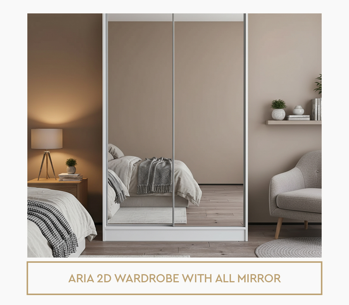 Aria 2D Wardrobe With All Mirror
