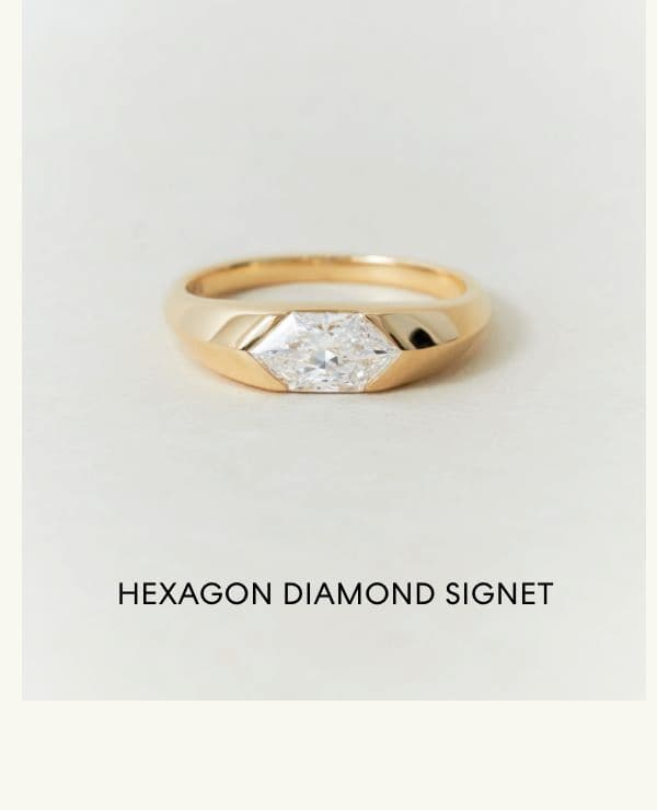 Hexagon Diamond Signet