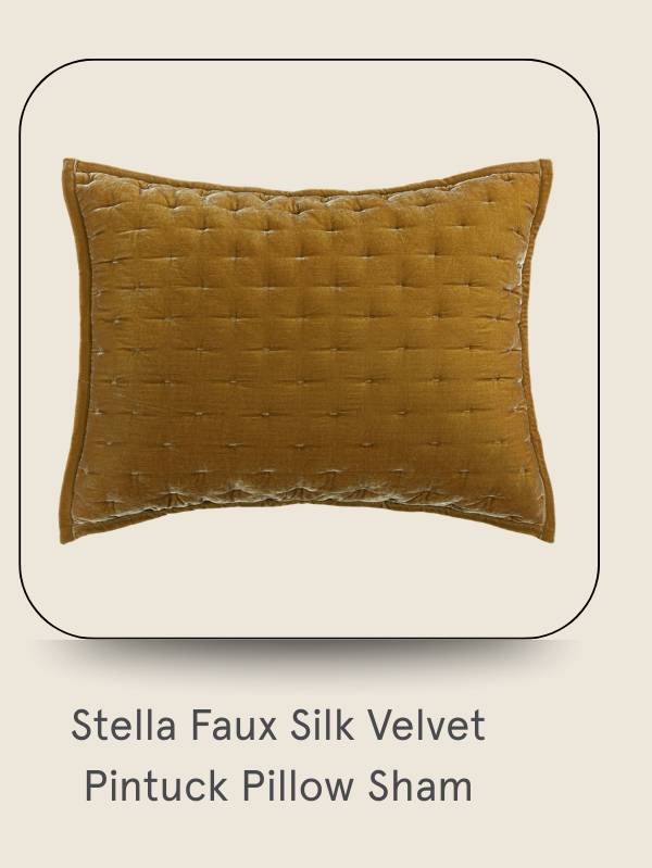 Stella Faux Silk Velvet Pintuck Pillow Sham