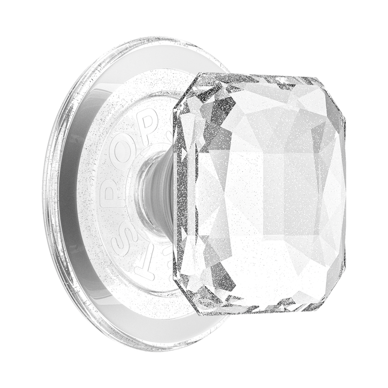 Image of Dichroic Pillow Cut Clear Glitter — MagSafe PopGrip