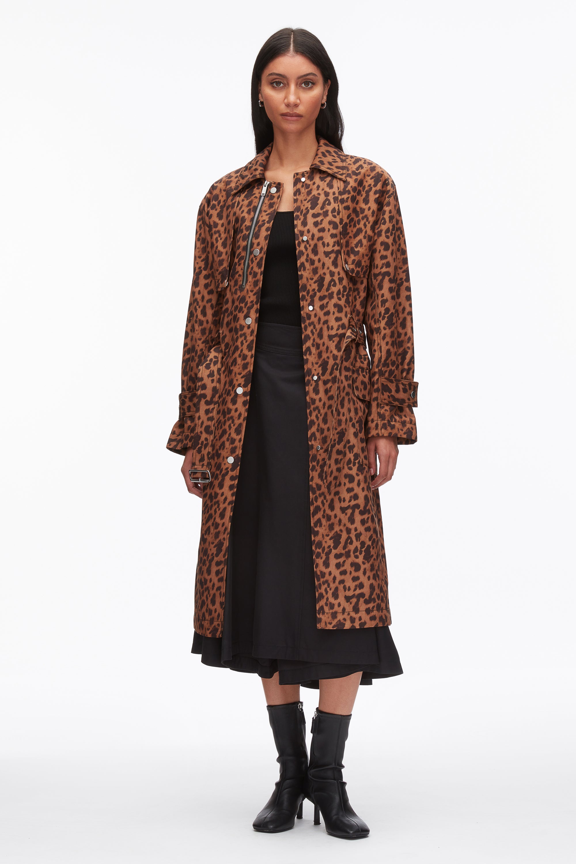 Image of Leopard Print Trench Coat